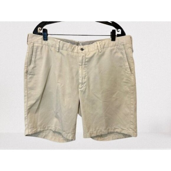 PETER MILLAR Collection Shorts Cotton Chino Khaki 7.5" In Sand Light Gray Color - Picture 1 of 5